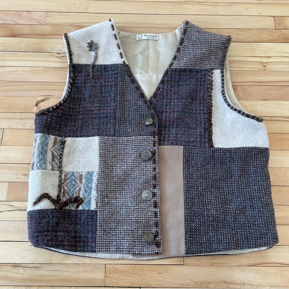 Patchwork Wool Vest - image 4